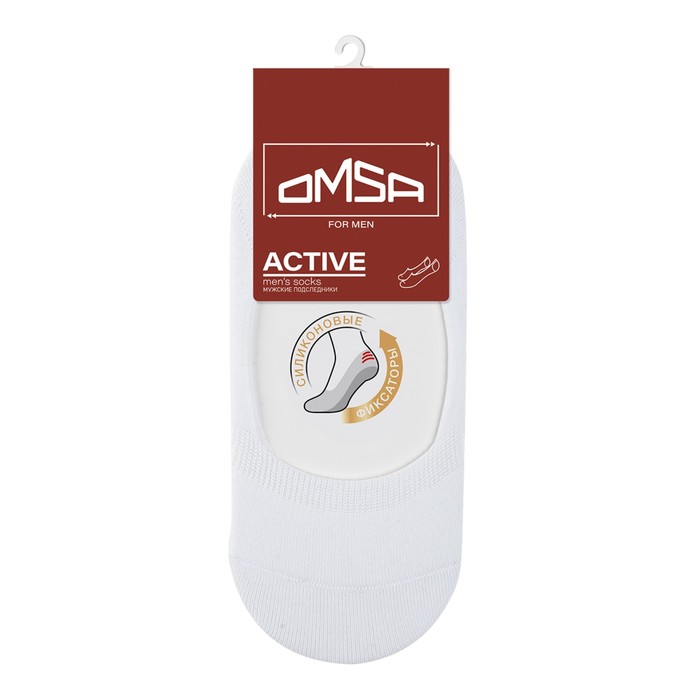 Носки-подследники мужские OMSA ACTIVE, размер 39-41, цвет bianco омса omsa носки мужские х б 103 omsa active bianco 39 41
