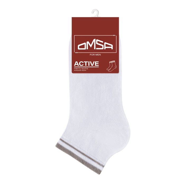 Носки мужские укороченные OMSA ACTIVE, размер 39-41, цвет bianco омса omsa носки мужские х б 103 omsa active bianco 39 41