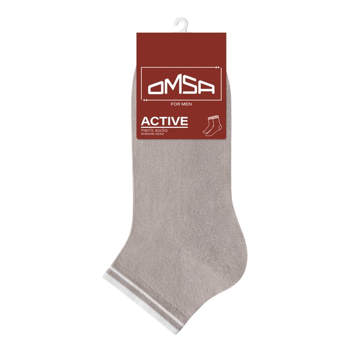 Носки мужские укороченные OMSA ACTIVE, размер 39-41, цвет grigio chiaro