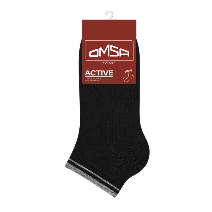 Носки мужские укороченные OMSA ACTIVE, размер 39-41, цвет nero носки omsa укороченные бирюзовые 39 41 мл