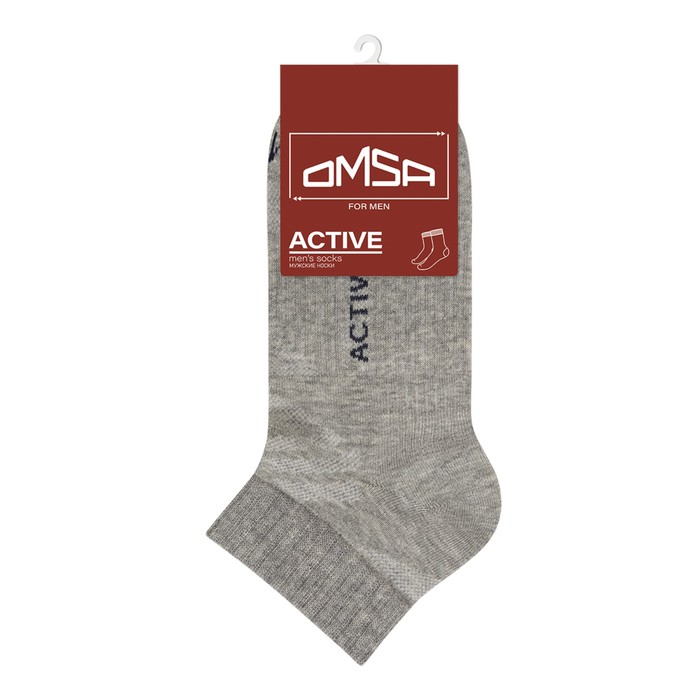 Носки мужские укороченные OMSA ACTIVE, размер 36-38, цвет grigio melange носки omsa active 116 носки мужские высокая резинка grigio melange