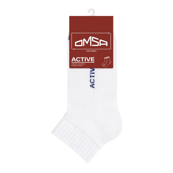 Носки мужские укороченные OMSA ACTIVE, размер 39-41, цвет bianco омса omsa носки мужские х б 103 omsa active bianco 39 41