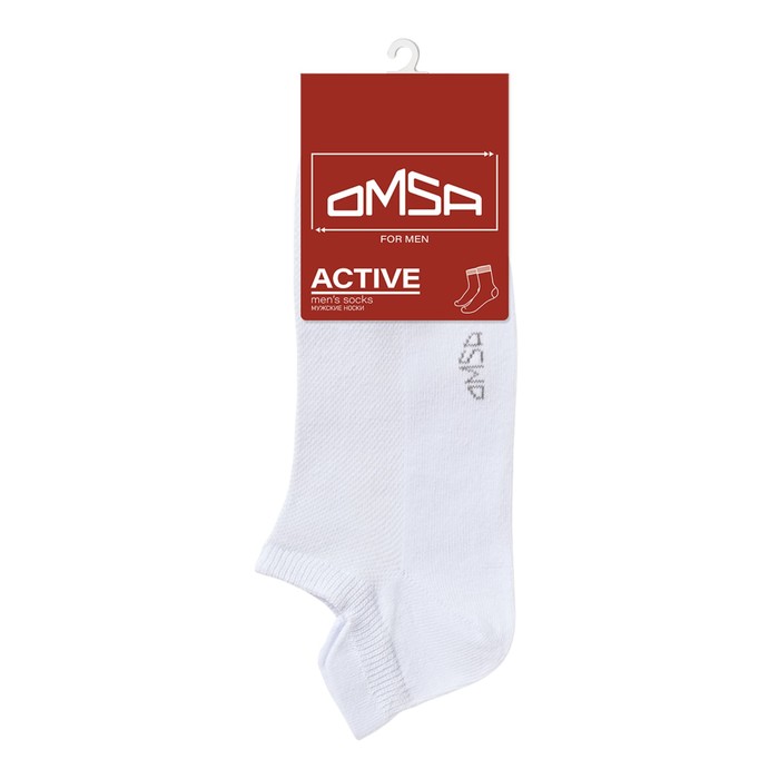 Носки мужские с фальшпяткой OMSA ACTIVE, размер 36-38, цвет bianco