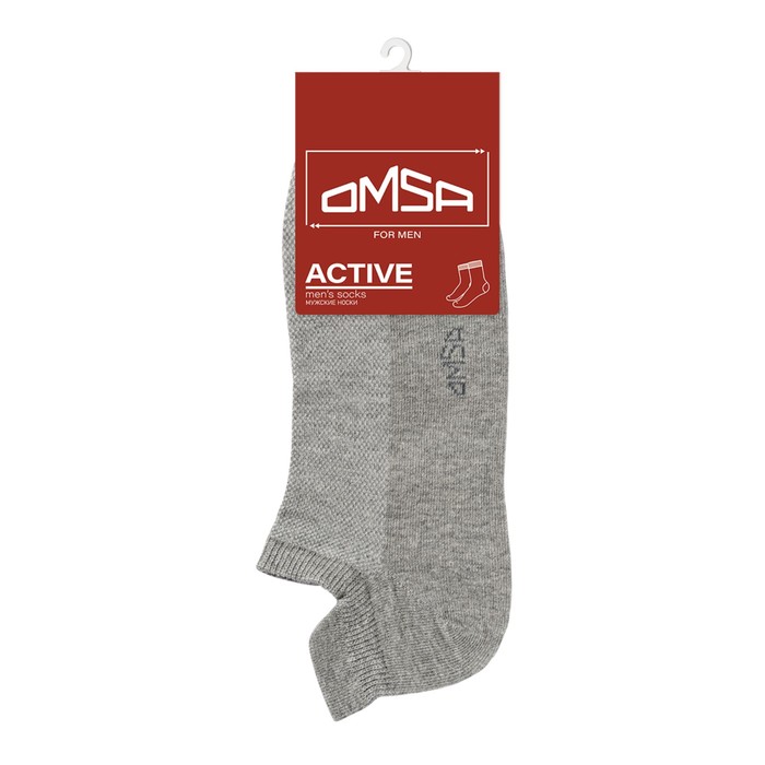 Носки мужские с фальшпяткой OMSA ACTIVE, размер 36-38, цвет grigio melange