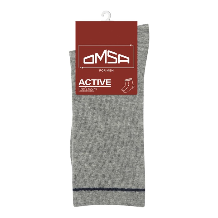 Носки мужские с высокой резинкой OMSA ACTIVE, размер 39-41, цвет grigio melange носки мужские с высокой резинкой omsa active размер 39 41 цвет bianco