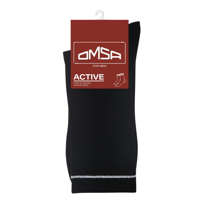 Носки мужские с высокой резинкой OMSA ACTIVE, размер 39-41, цвет nero носки omsa с высокой резинкой черные 39 41 мл