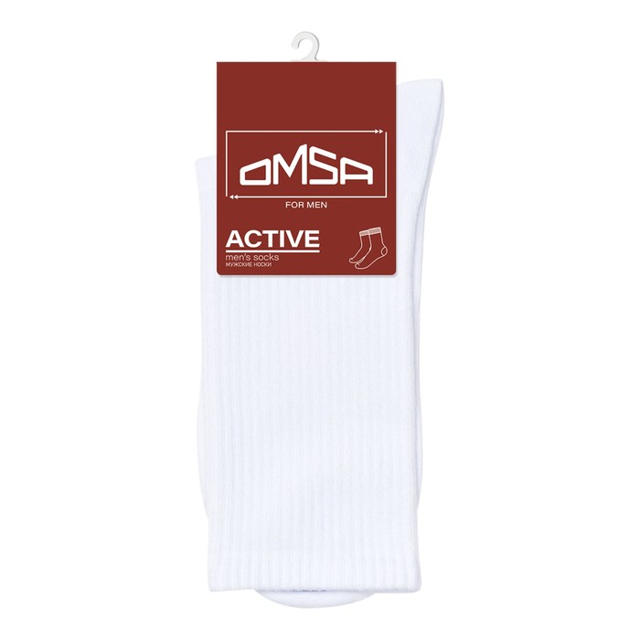 Носки мужские с высокой резинкой OMSA ACTIVE, размер 39-41, цвет bianco носки omsa с высокой резинкой черные 39 41 мл