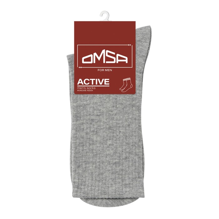 Носки мужские с высокой резинкой OMSA ACTIVE, размер 39-41, цвет grigio melange носки мужские с высокой резинкой omsa active размер 39 41 цвет bianco