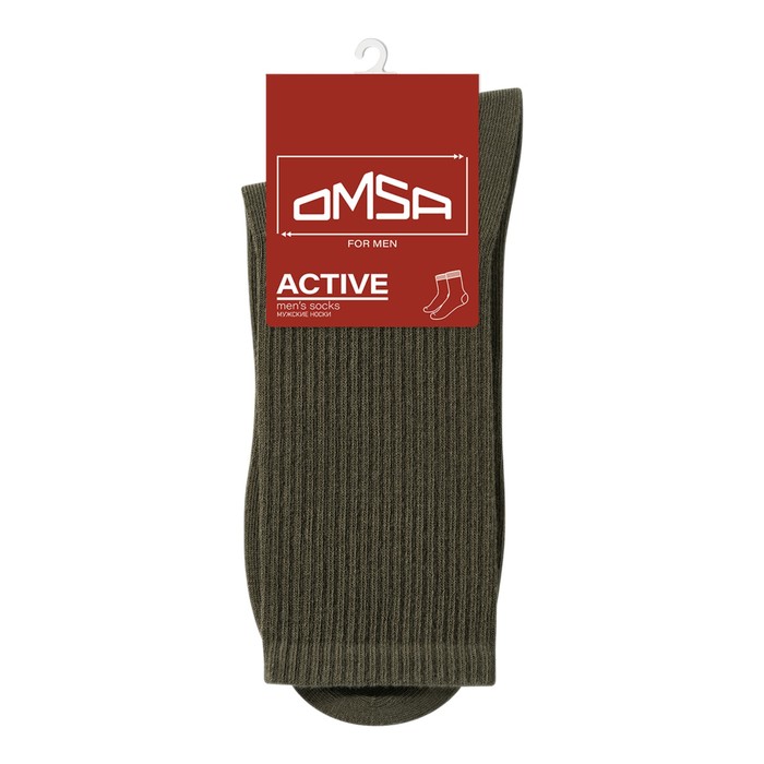 Носки мужские с высокой резинкой OMSA ACTIVE, размер 39-41, цвет militari носки мужские с высокой резинкой omsa active размер 39 41 цвет bianco