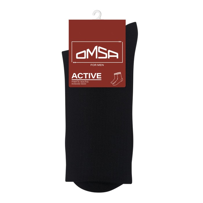 Носки муж. Omsa Active 116 с выс.резинкой Grigio Melange 39-41. Nero носки