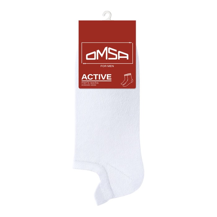 Носки мужские укороченные с фальшпяткой OMSA ACTIVE, размер 36-38, цвет bianco
