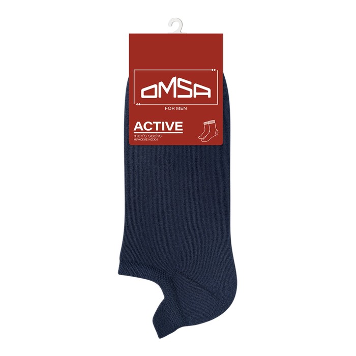 Носки мужские укороченные с фальшпяткой OMSA ACTIVE, размер 36-38, цвет blu