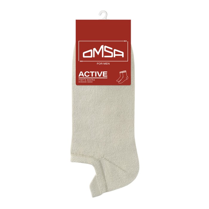 Носки мужские укороченные с фальшпяткой OMSA ACTIVE, размер 36-38, цвет grigio chiaro