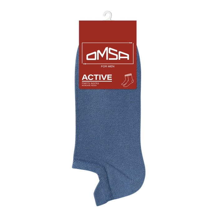 Носки мужские укороченные с фальшпяткой OMSA ACTIVE, размер 36-38, цвет jeans