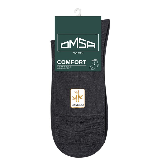 Носки мужские Bamboo OMSA CLASSIC, размер 39-41, цвет grigio scuro носки omsa classic 202 носки мужские средняя длина grigio scuro