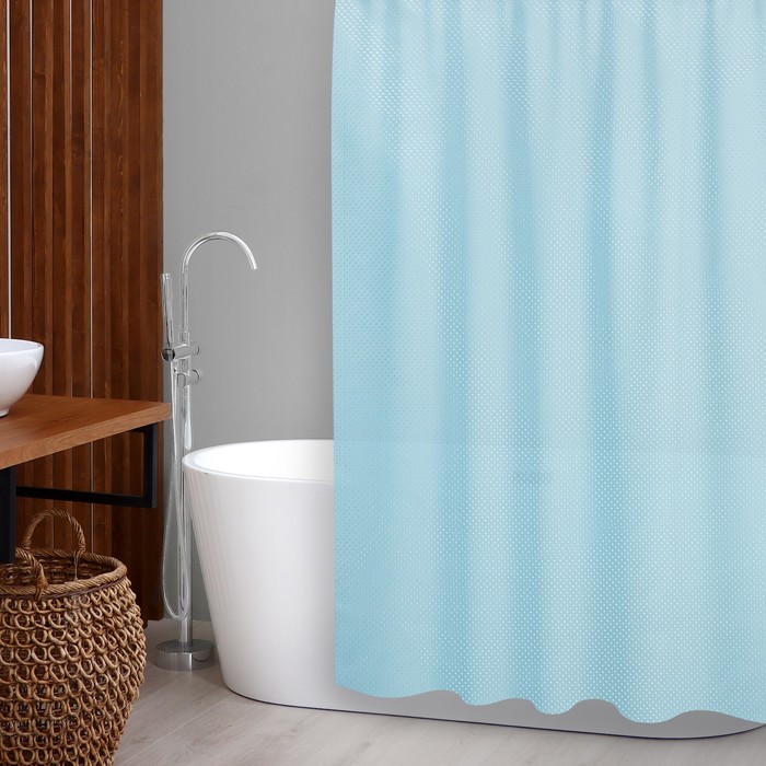 

Штора для ванной комнаты "Бриллиант", 180х180 см, полиэстер, цвет светло-голубой
