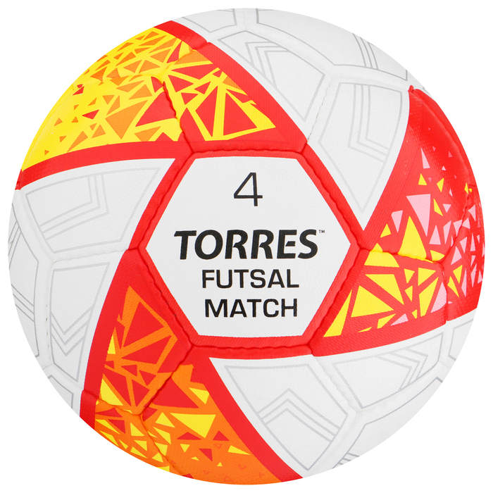 Мяч футазльный TORRES Futsal Match FS323774, PU, гибридная сшивка, 32 панели, р. 4 мяч футзальный torres futsal resist pu полугибридная сшивка 24 панели размер 4
