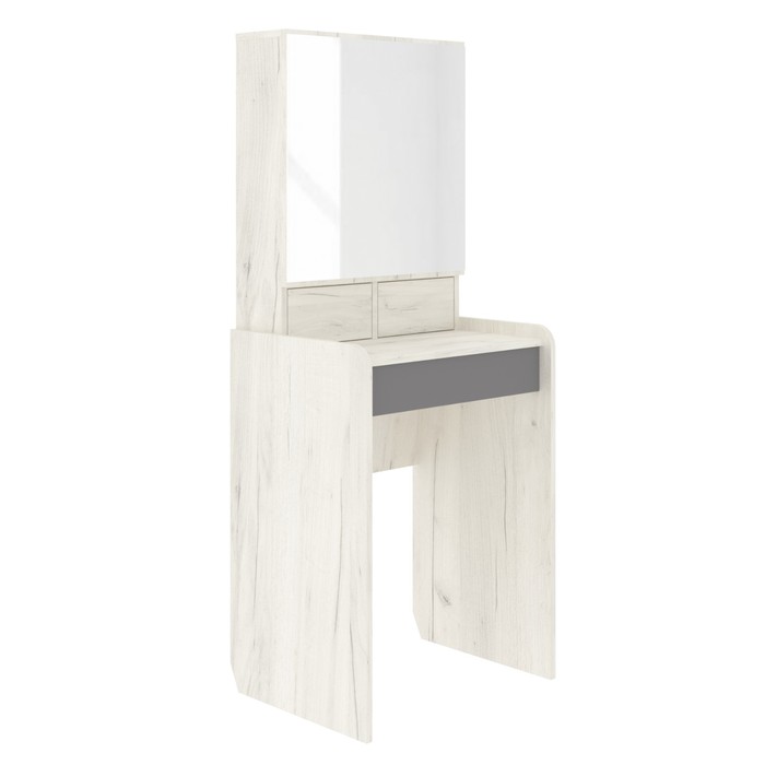 Стол туалетный «Мэдисон», 580×450×1458 мм, зеркало, цвет дуб крафт белый / шифер серый