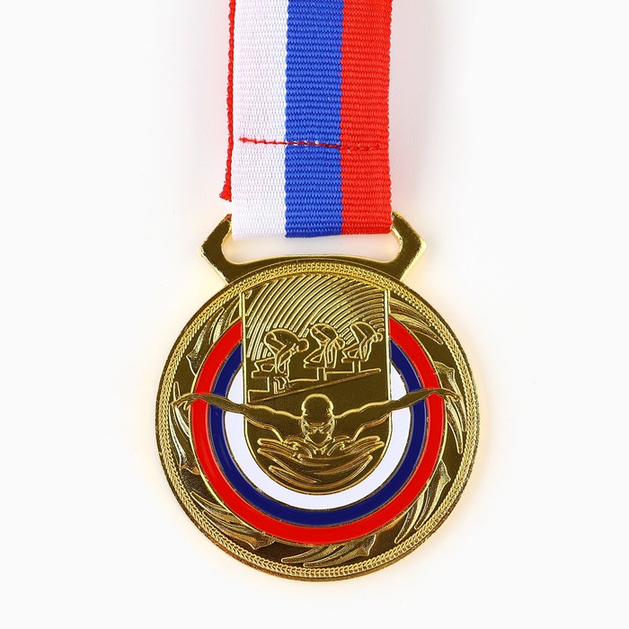 Медаль тематическая 193 «Плавание», золото, d = 5 см медаль тематическая плавание серебро d3 5 см