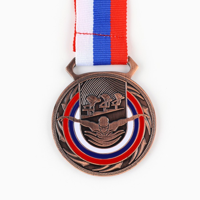 Медаль тематическая 193 «Плавание», бронза, d = 5 см медаль тематическая футбол бронза d 5 см