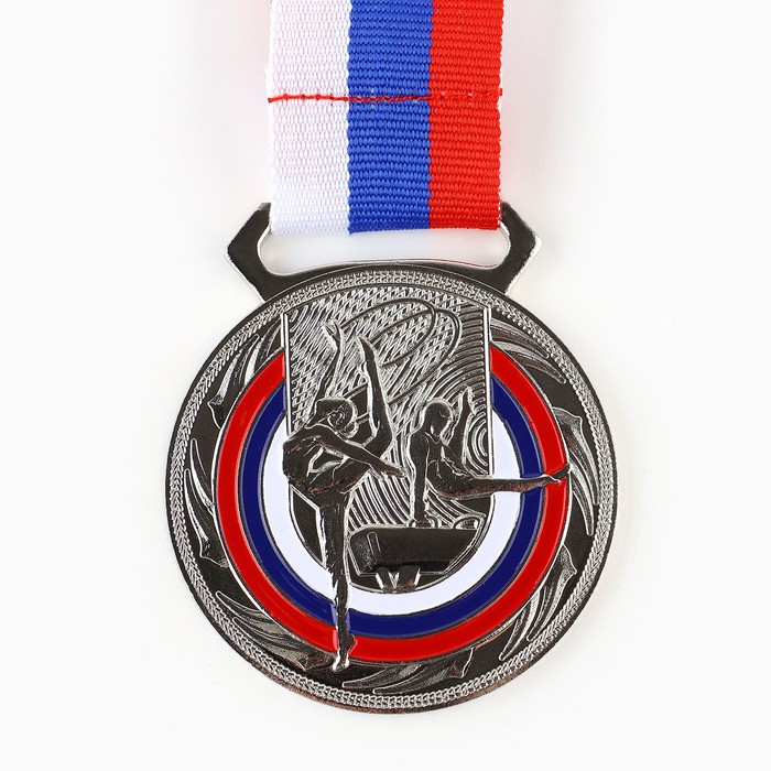 Медаль тематическая 194 «Гимнастика», серебро, d = 5 см медаль тематическая плавание серебро d3 5 см