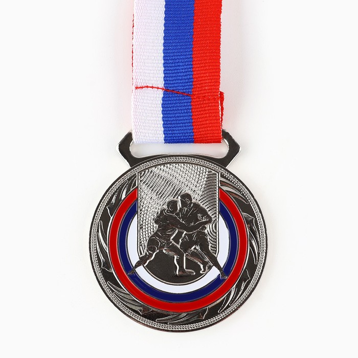 Медаль тематическая 195 «Борьба», серебро, d = 5 см медаль тематическая гимнастика серебро d 5 см