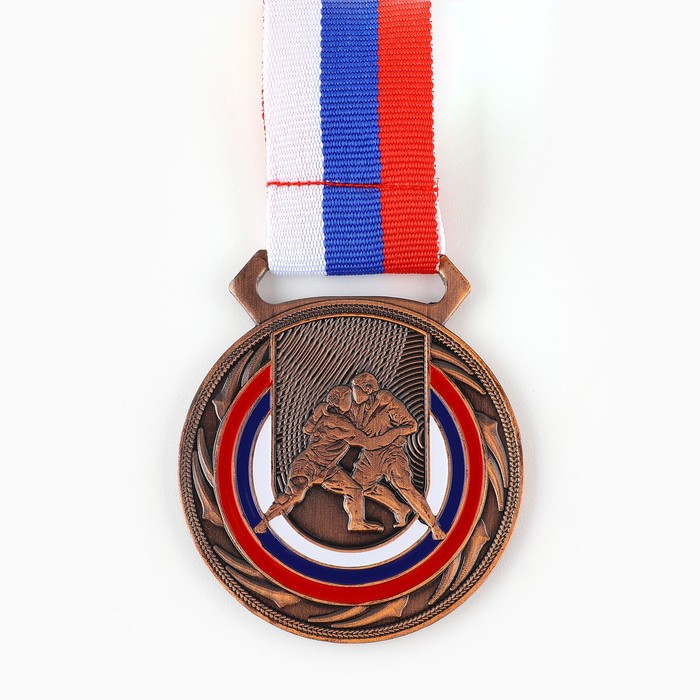 Медаль тематическая 195 «Борьба», бронза, d = 5 см медаль тематическая футбол бронза d 5 см
