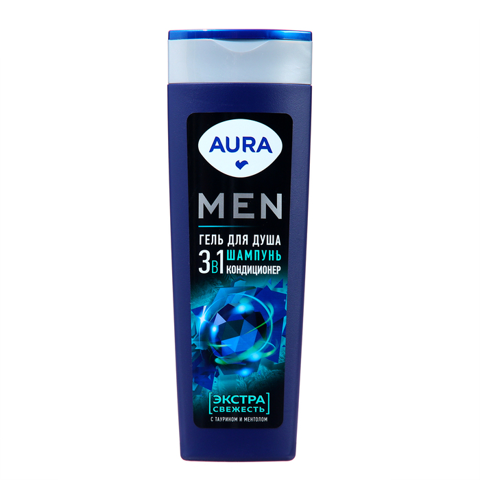

Гель для душа 3в1 AURA Men экстра свежесть, 380 мл