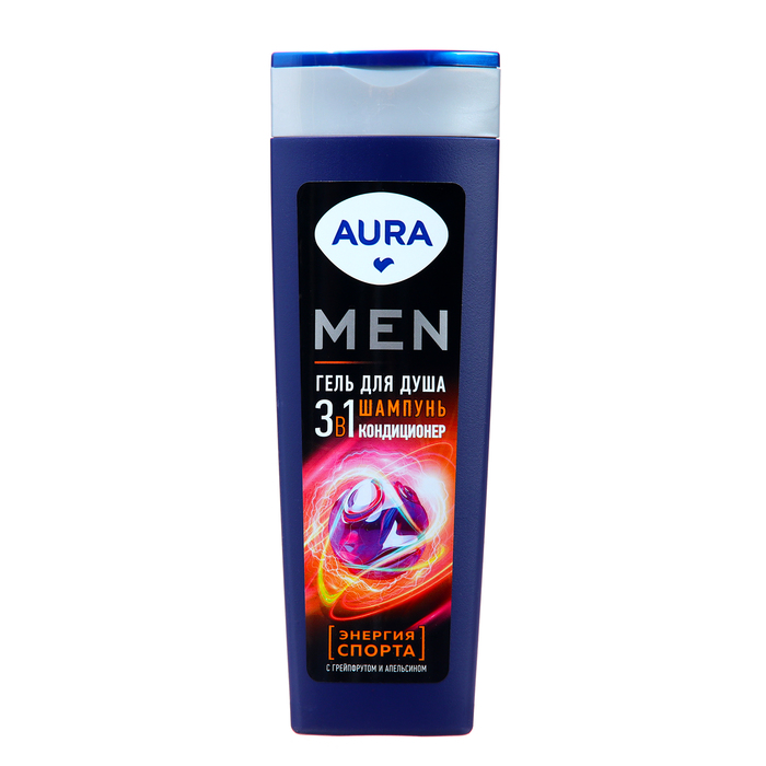 

Гель для душа 3в1 AURA Men энергия спорта, 380 мл