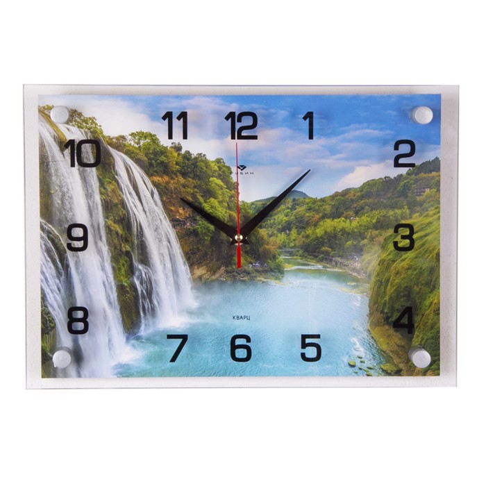 Часы настенные интерьерные Водопад, бесшумные, 35 х 25 см, АА часы настенные море кокосы бесшумные 25 × 35 см
