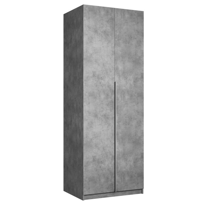 Шкаф распашной «Локер», 800×530×2200 мм, штанга, выдвижной модуль, цвет бетон