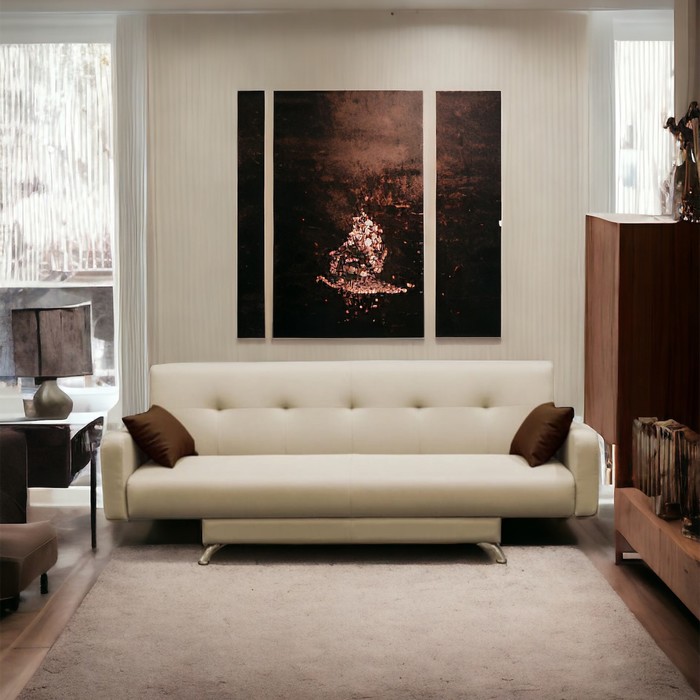 Диван Манго 3, ткань Нео Латтэ, подушки Нео Шоколад диван киви с подлокотниками ткань нео латтэ подушки нео латте