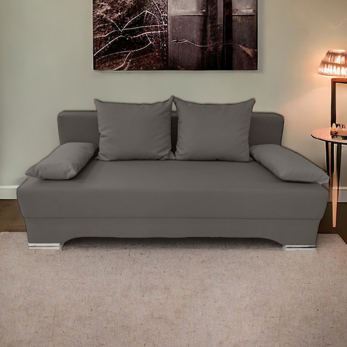 Диван Киви, ткань Нео Графит, подушки Нео Графит диван киви с подлокотниками ткань нео латтэ подушки нео латте