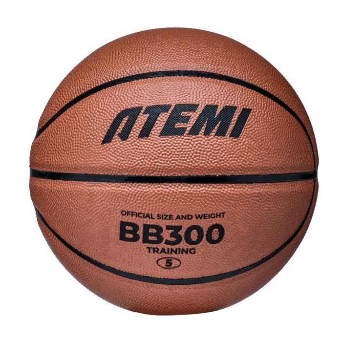 Мяч баскетбольный Atemi, размер 5, синт. кожа ПВХ, 8 панелей, BB300N, окруж 68-71, клееный 1053073 мяч вол сув mikasa v1 5w р 1 диам 15см синт кожа пвх маш сш сине желтый