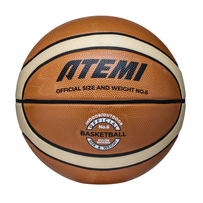Мяч баскетбольный Atemi, размер 6, резина, 12 панелей, BB200N, окруж 72-77, клееный мяч баскетбольный atemi размер 6 синт кожа пвх 8 панелей bb300n окруж 72 74 клееный 1053073
