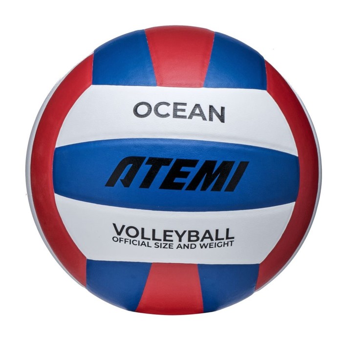 Мяч волейбольный Atemi Ocean (N), синтетическая кожа PU, 18 панелей, клееный, окружность 65-67 см мяч волейбольный atemi weekend желт голубой р 5 65 6700000106907