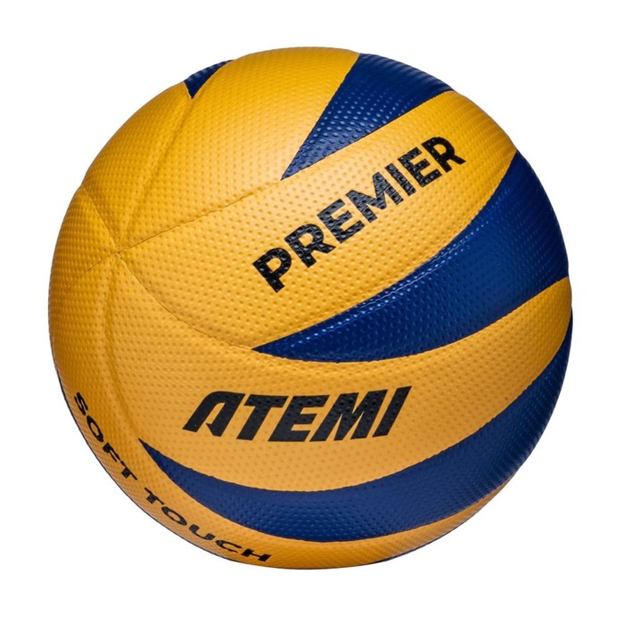 Мяч волейбольный Atemi PREMIER (N), синт. кожа Microfiber, желт/синий, 8 п, клееный
