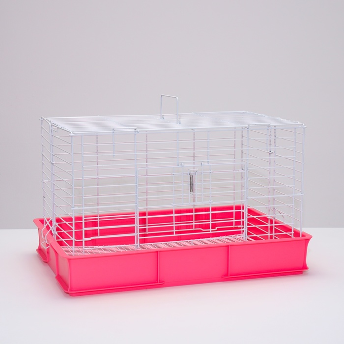 Клетка для кроликов RT-1, 62 х 42 х 39 см, розовая