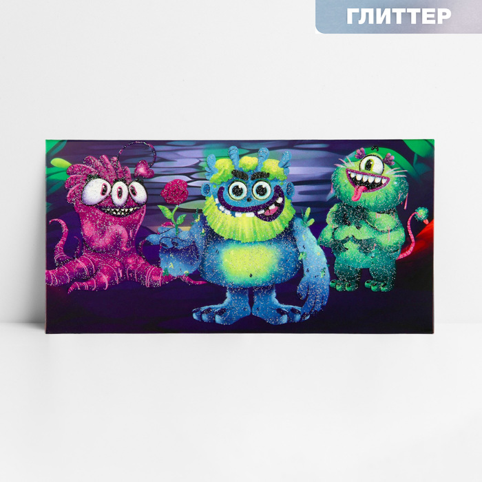 

Конверт для денег «Монстрики», глиттер, 16.5 х 8 см