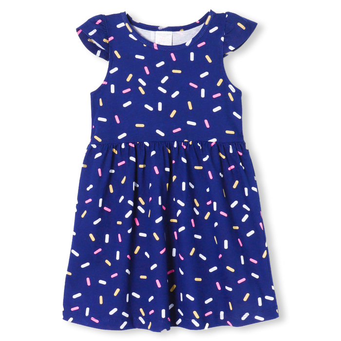 Платье для девочки Конфети, цвет тёмно-синий, рост 116-122 свитшот для девочки цвет тёмно синий рост 116 122 см