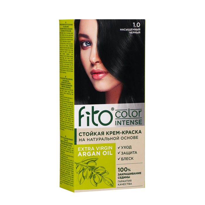 

Стойкая крем-краска для волос Fito color intense тон 1.0 насыщенный черный, 115 мл