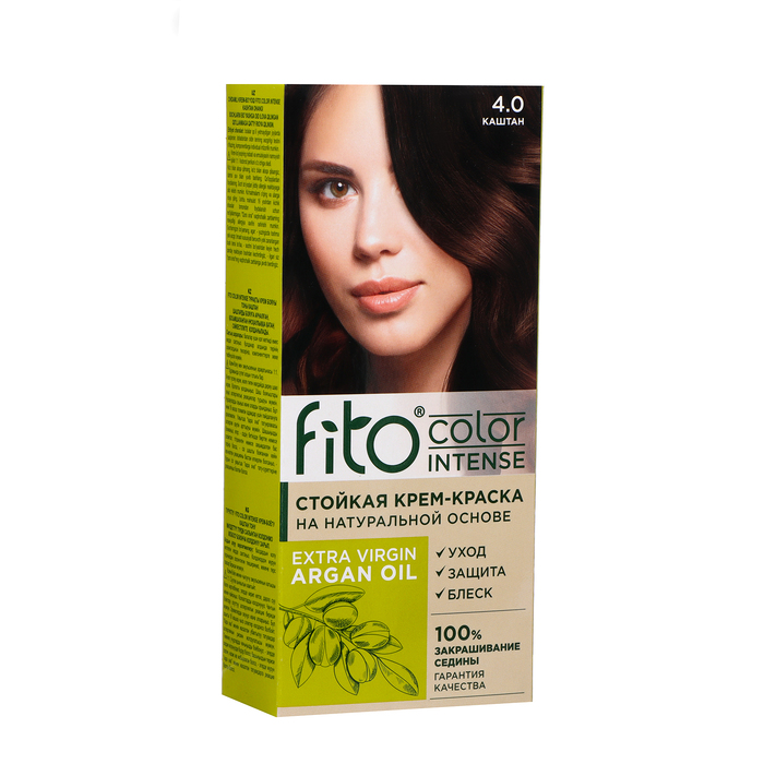 

Стойкая крем-краска для волос Fito color intense тон 4.0 каштан, 115 мл