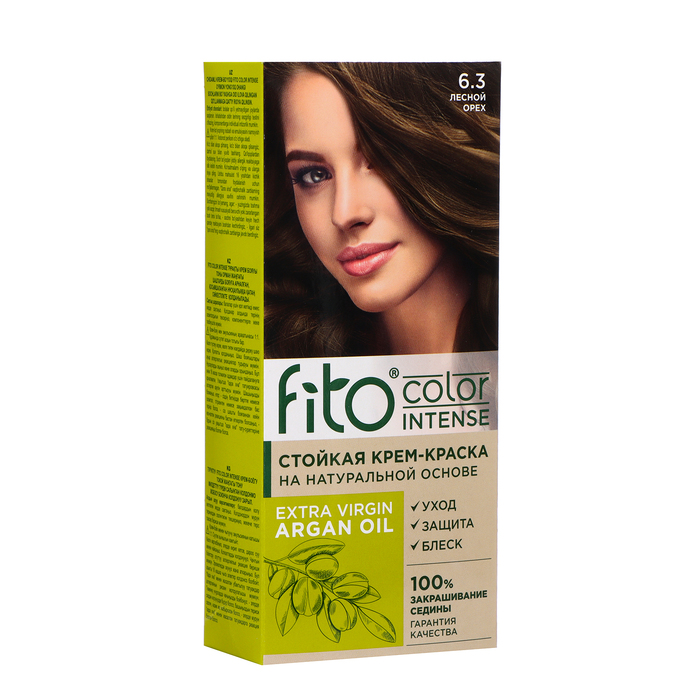 

Стойкая крем-краска для волос Fito color intense тон 6.3 лесной орех, 115 мл