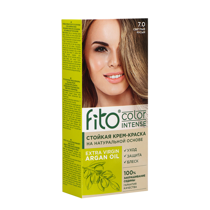 

Стойкая крем-краска для волос Fito color intense тон 7.0 светлый русый, 115 мл