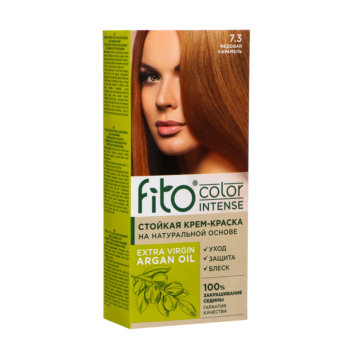 

Стойкая крем-краска для волос Fito color intense тон 7.3 медовая карамель, 115 мл