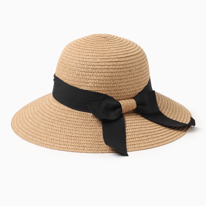 Шляпа женская MINAKU Summer joy, размер 56-58, цвет коричневый
