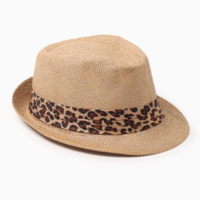 цена Шляпа женская MINAKU Леопард, размер 56-58, цвет коричневый