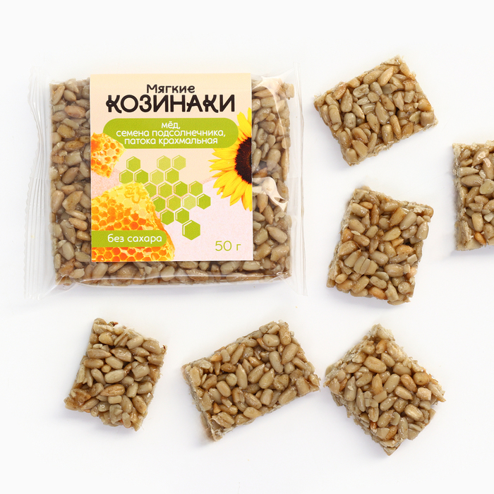 

Козинак подсолнечниковый, на меду, БЕЗ САХАРА, 60 г.