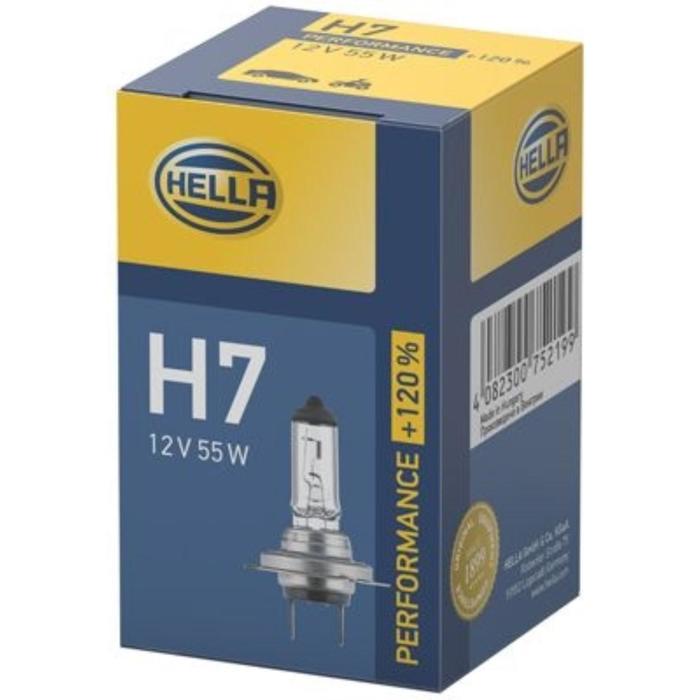 

Лампа HELLA H7 12 В, 55W (PX26d) (+120% света) Performance +120 8GH 223 498-031