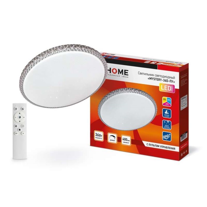 

Светильник светодиодный IN HOME, COMFORT MYSTERY, 36Вт, 230В, 3000-6500К, 2900лм, 400х70 мм, с пультом ДУ